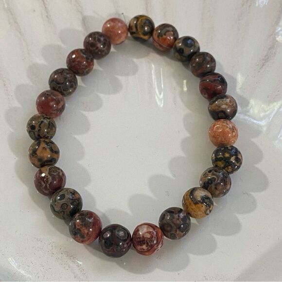 Leopard spot Jasper handmade crystal bracelet 7” medium / average wrist - Picture 2 of 5
